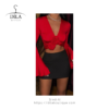 Gül Desenli Açık Crop Mini Elbise - Görsel 4